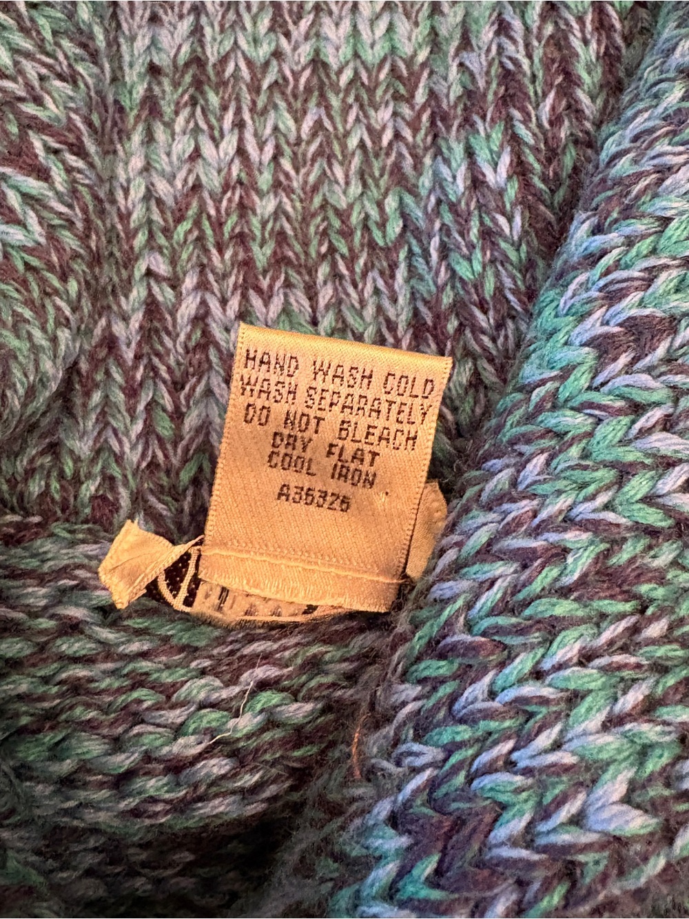 Vintage Joan Vass Knitted Tunic Sweater Size M Blue Green Pockets Acrylic Wool - Picture 10 of 14